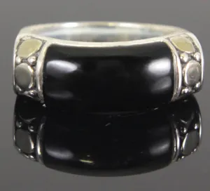 Sterling Silver Onyx Ring Size 7
