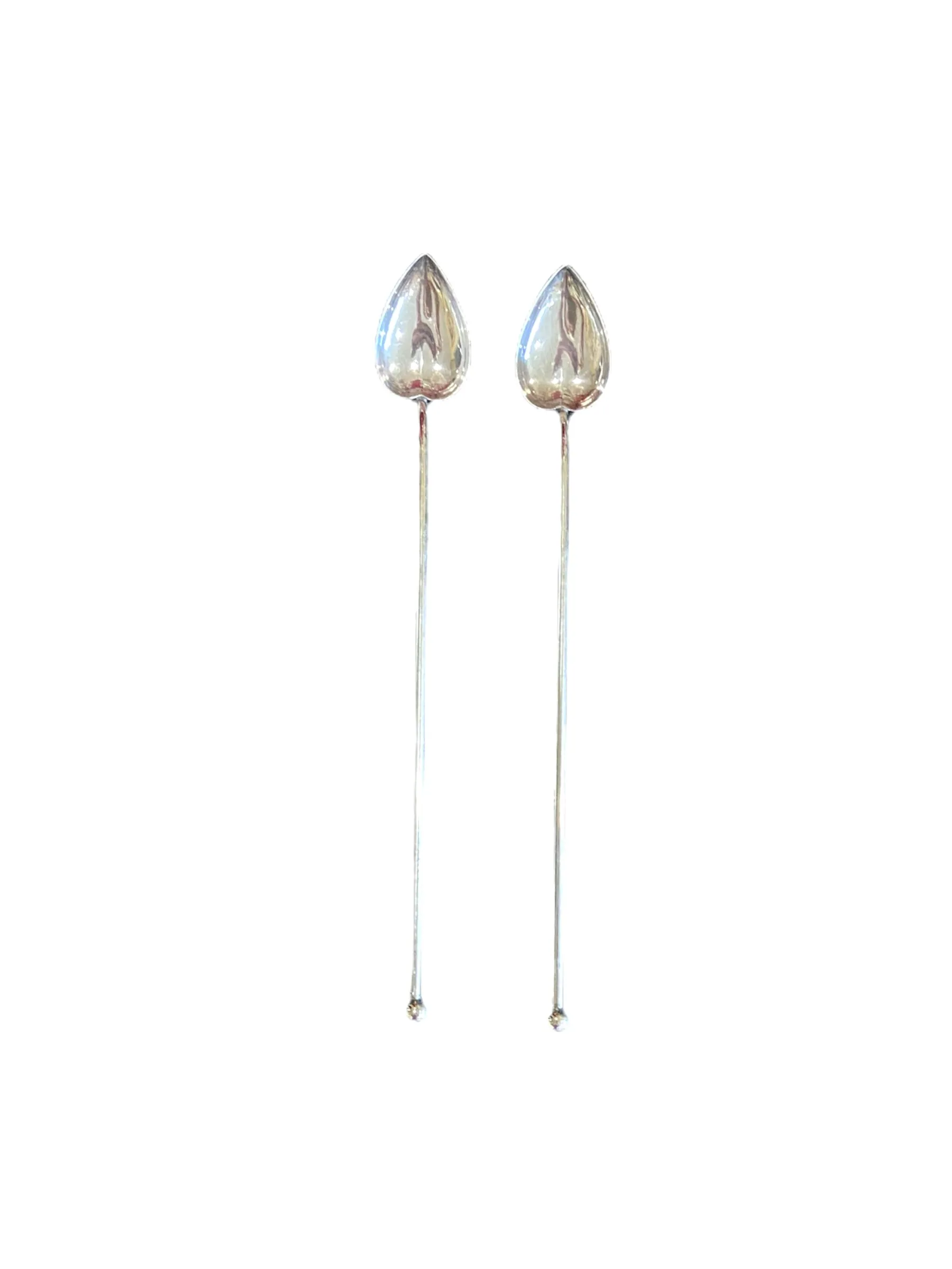 Sterling Silver Sipper Heart Shaped Spoon & Straw Combo