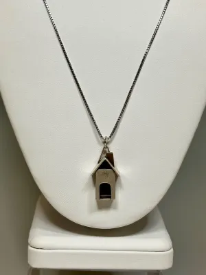 STERLING SILVER TINY HOUSE PENDANT AND SS CHAIN  MS223