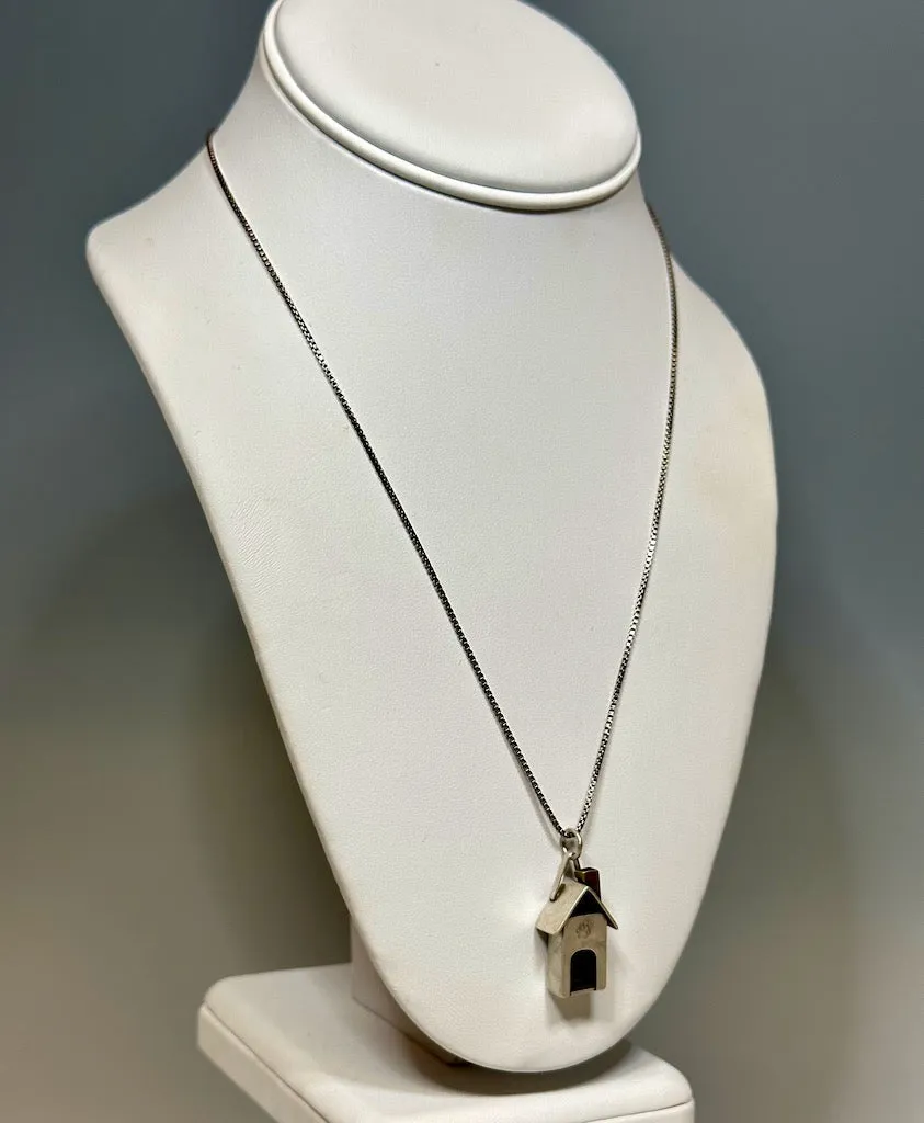 STERLING SILVER TINY HOUSE PENDANT AND SS CHAIN  MS223