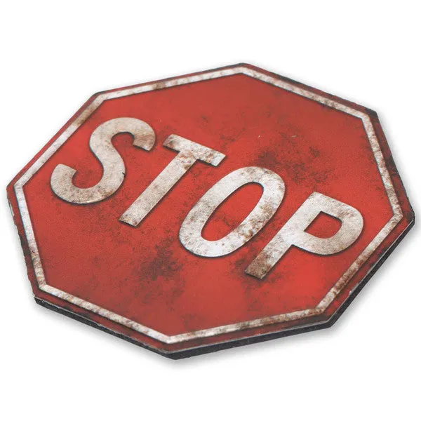 Stop Sign Embossed Metal Magnet