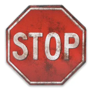 Stop Sign Embossed Metal Magnet