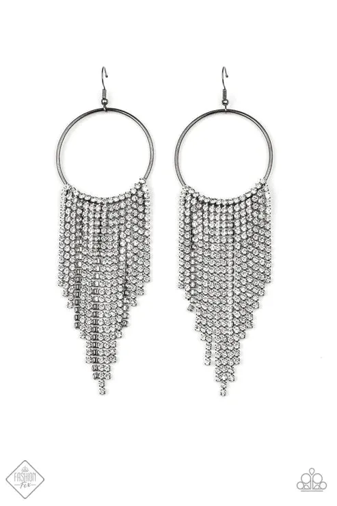 Streamlined Shimmer - Black Earrings