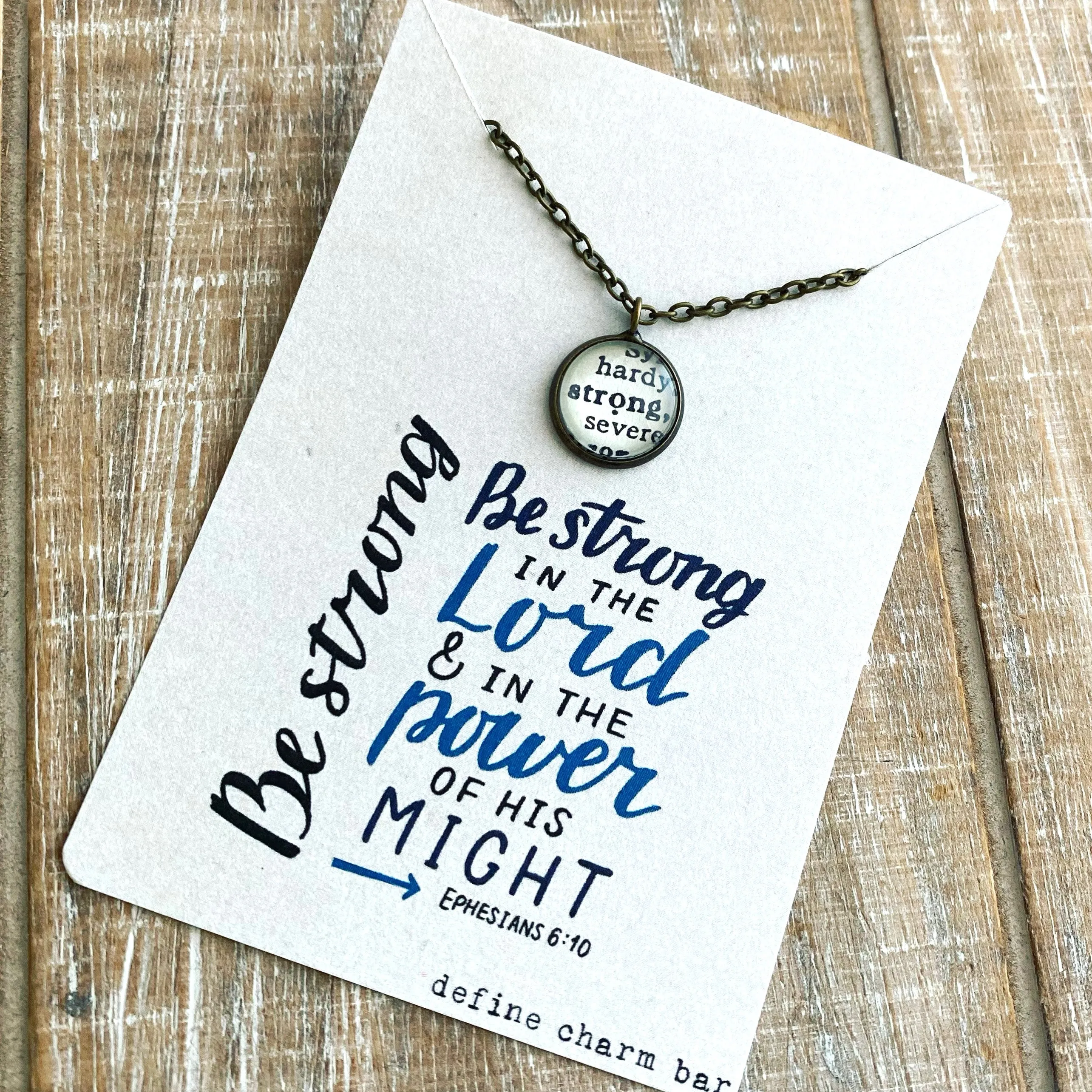 Strong Charm Necklace on Message Card