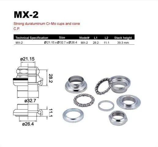 Tange MX-2 1 inch Threaded Old School BMX Headset