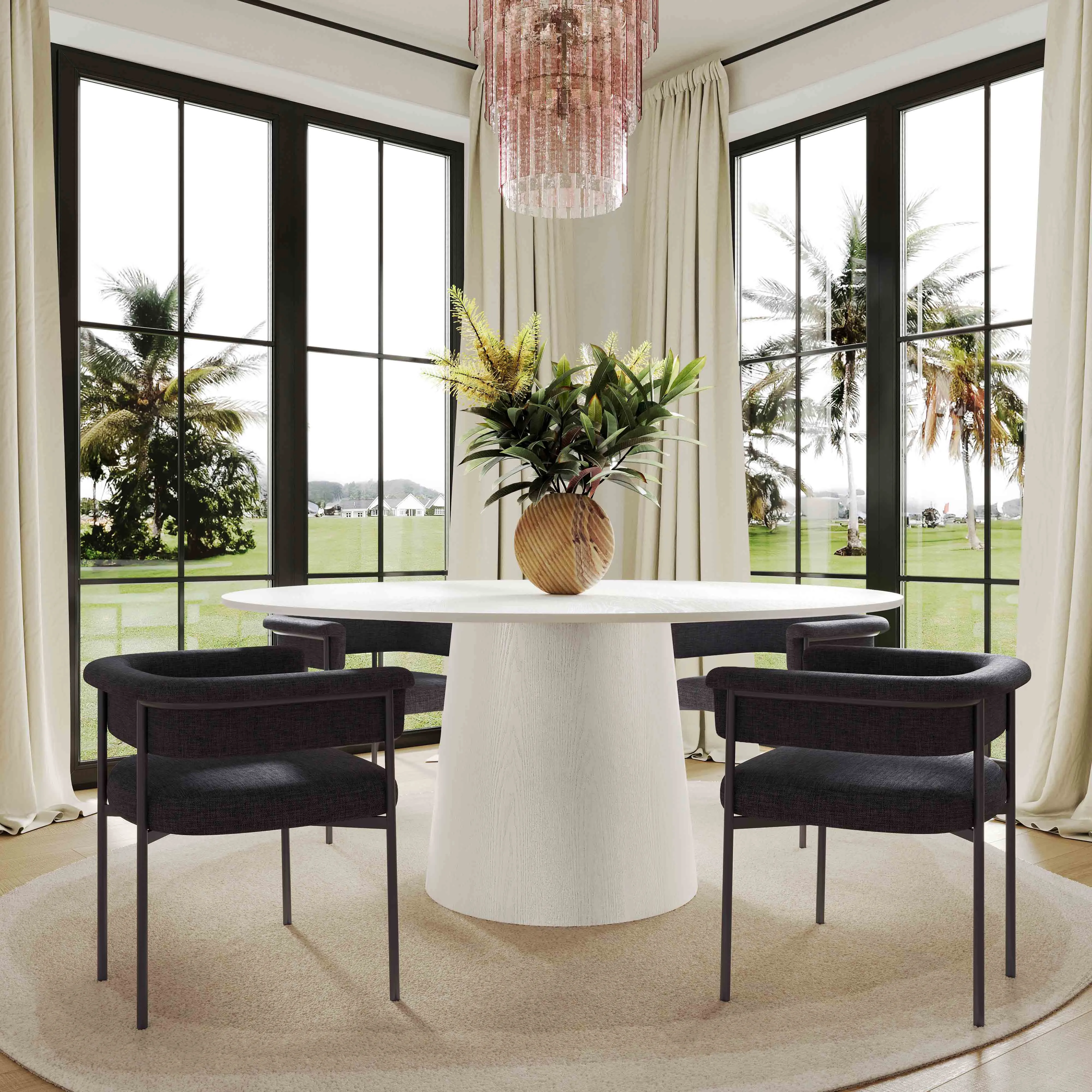 TAYLOR BLACK PERFORMANCE LINEN DINING CHAIR