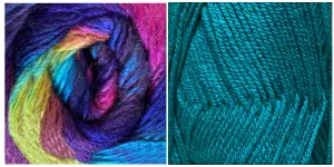 TEAL   MISTY - Falling Leaves Scarf YARN KIT