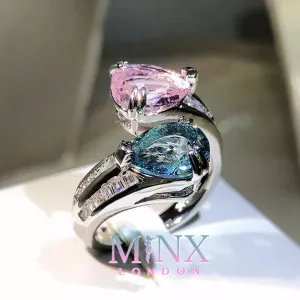 Teardrop Ring | Pink Diamond Ring | Blue Diamond Ring | Pear Cut Ring | Teardrop Engagement Ring | Diamond Snake Ring | Twist Ring
