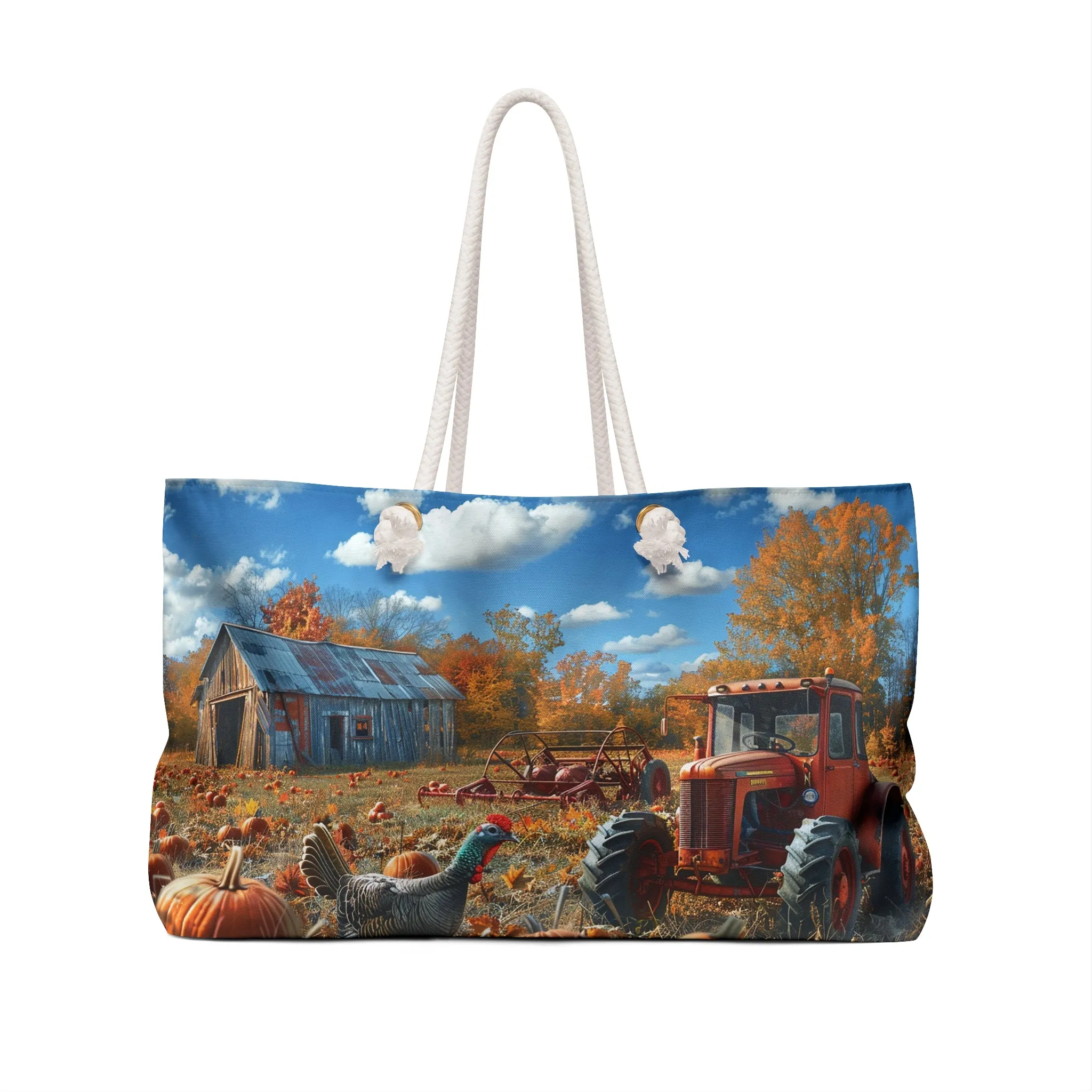Thanksgiving Season Weekender Bag - Harvest the Spirit of Thanksgiving with Our Timeless Autumn Weekender Bag!