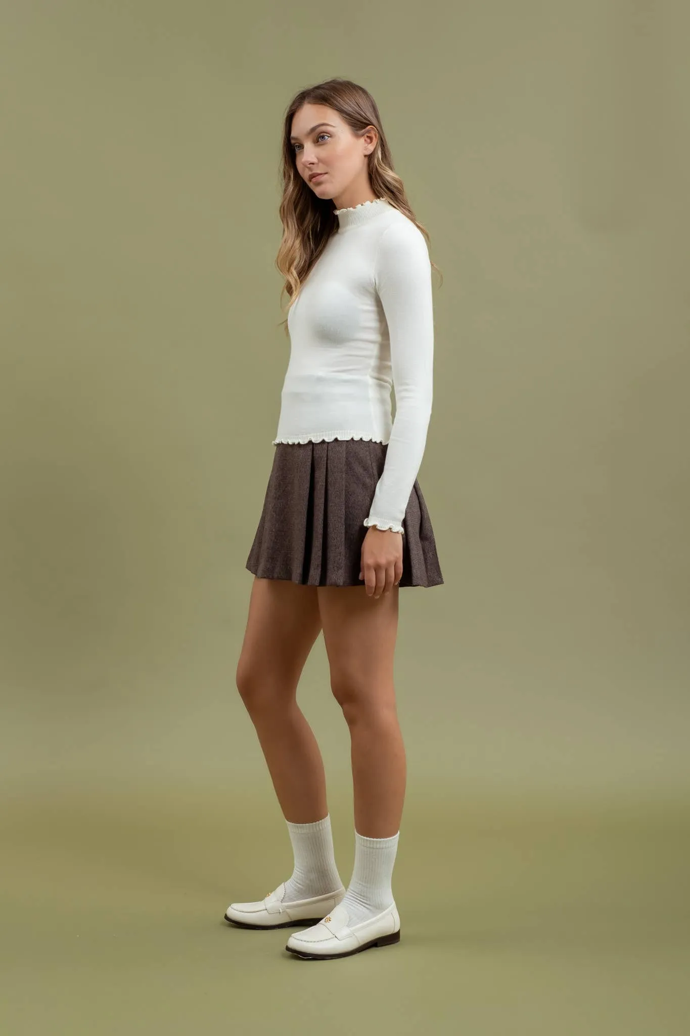 The Lettuce Trim Mock Neck Sweater