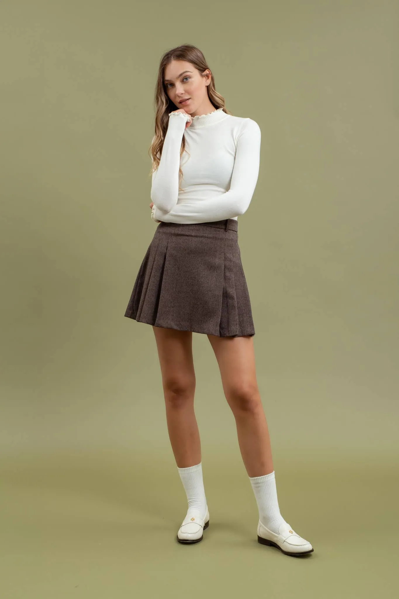 The Lettuce Trim Mock Neck Sweater