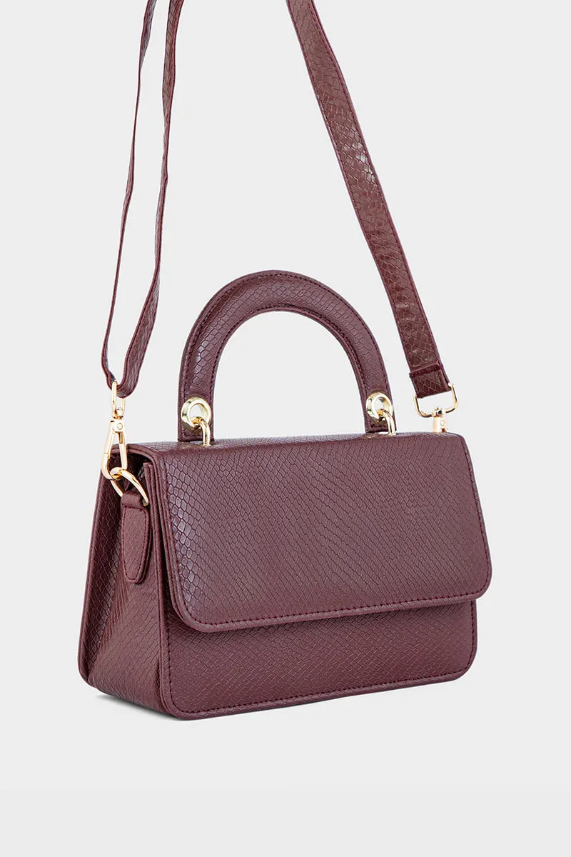 Top Handle Hand Bags B10545-Maroon
