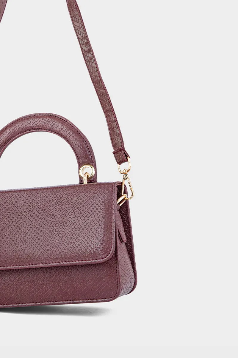 Top Handle Hand Bags B10545-Maroon