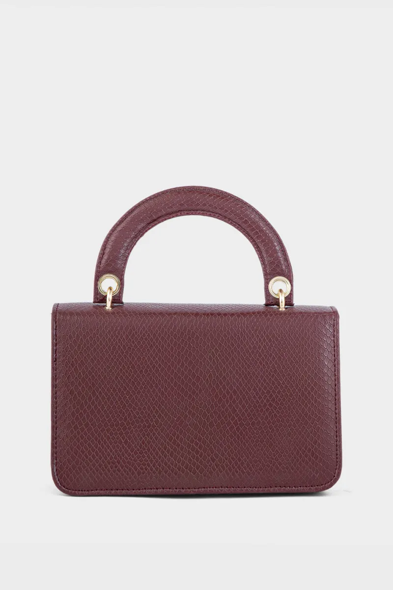 Top Handle Hand Bags B10545-Maroon