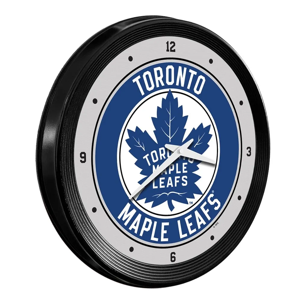 Toronto Maple Leaf: Ribbed Frame Wall Clock