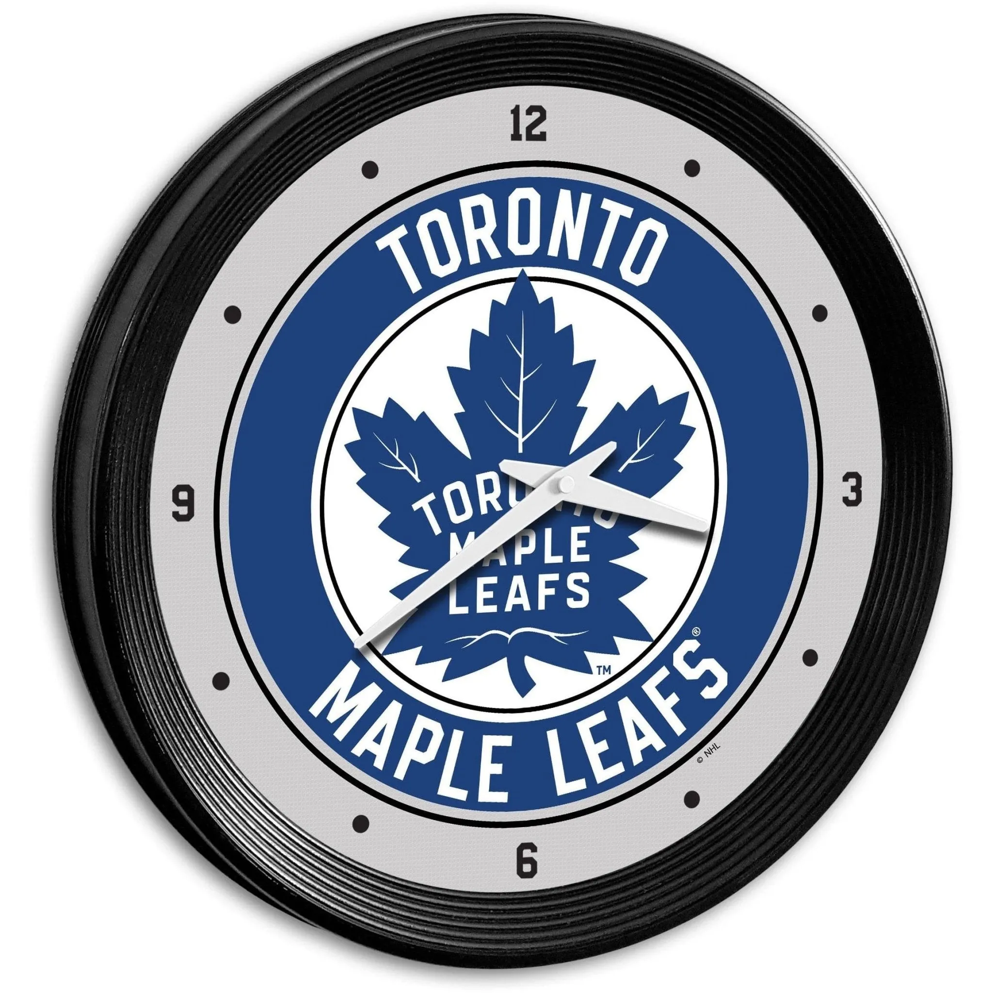 Toronto Maple Leaf: Ribbed Frame Wall Clock