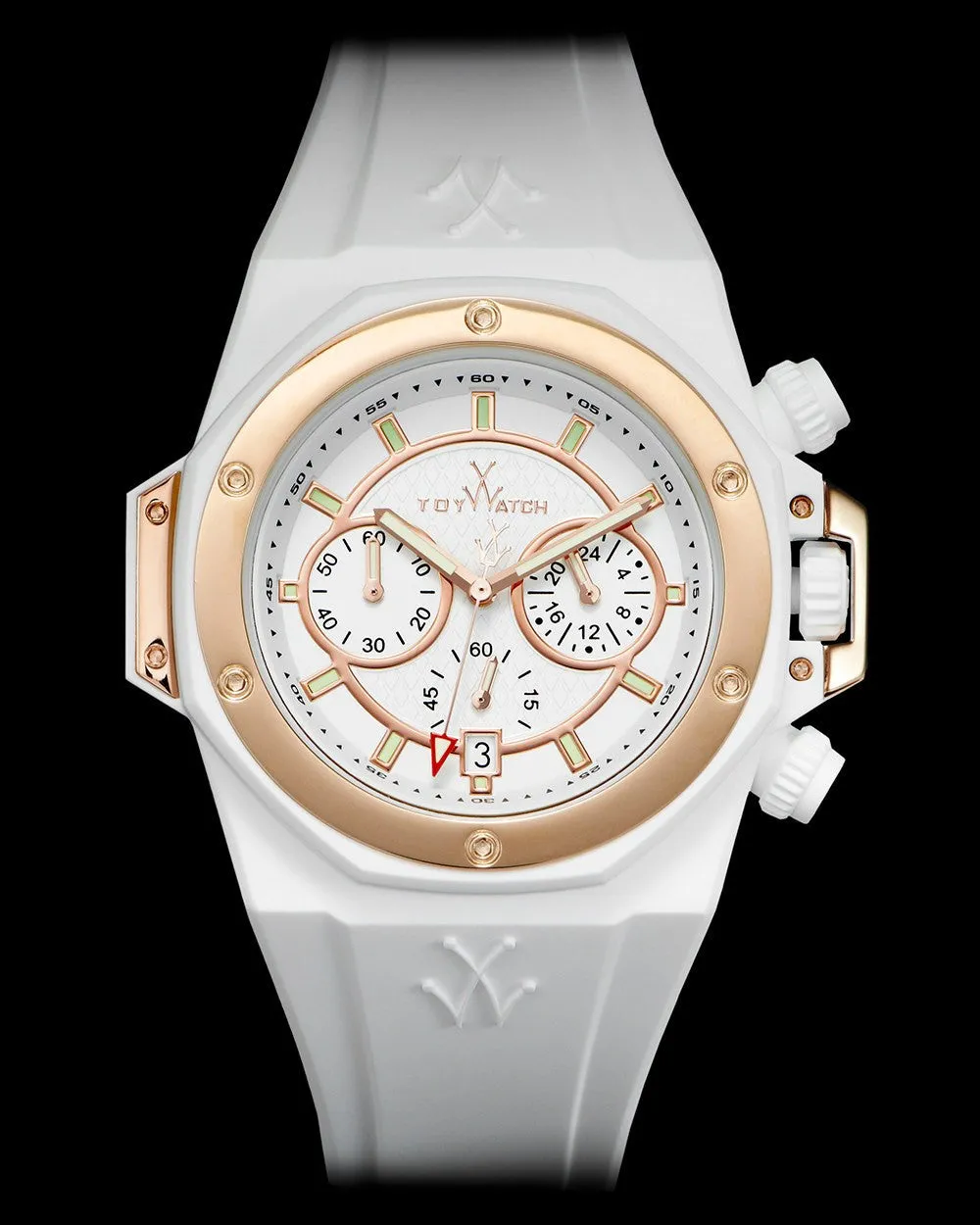 TOYSTRONG CHRONO WHITE AND ROSE GOLD