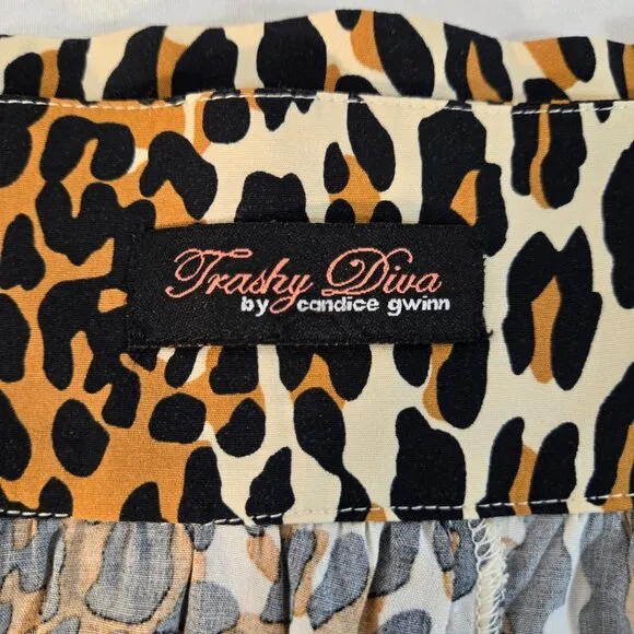 TRASHY DIVA Boho Breezy &amp; Loose High Waist Animal Print Shorts Size 6 LIKE NEW!