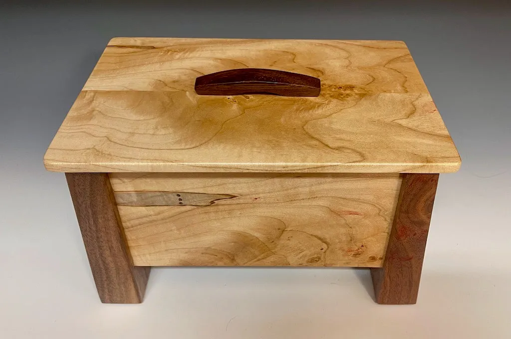 TREASURE CHEST WITH DRAWER WALNUT AND SPALTED MAPLE