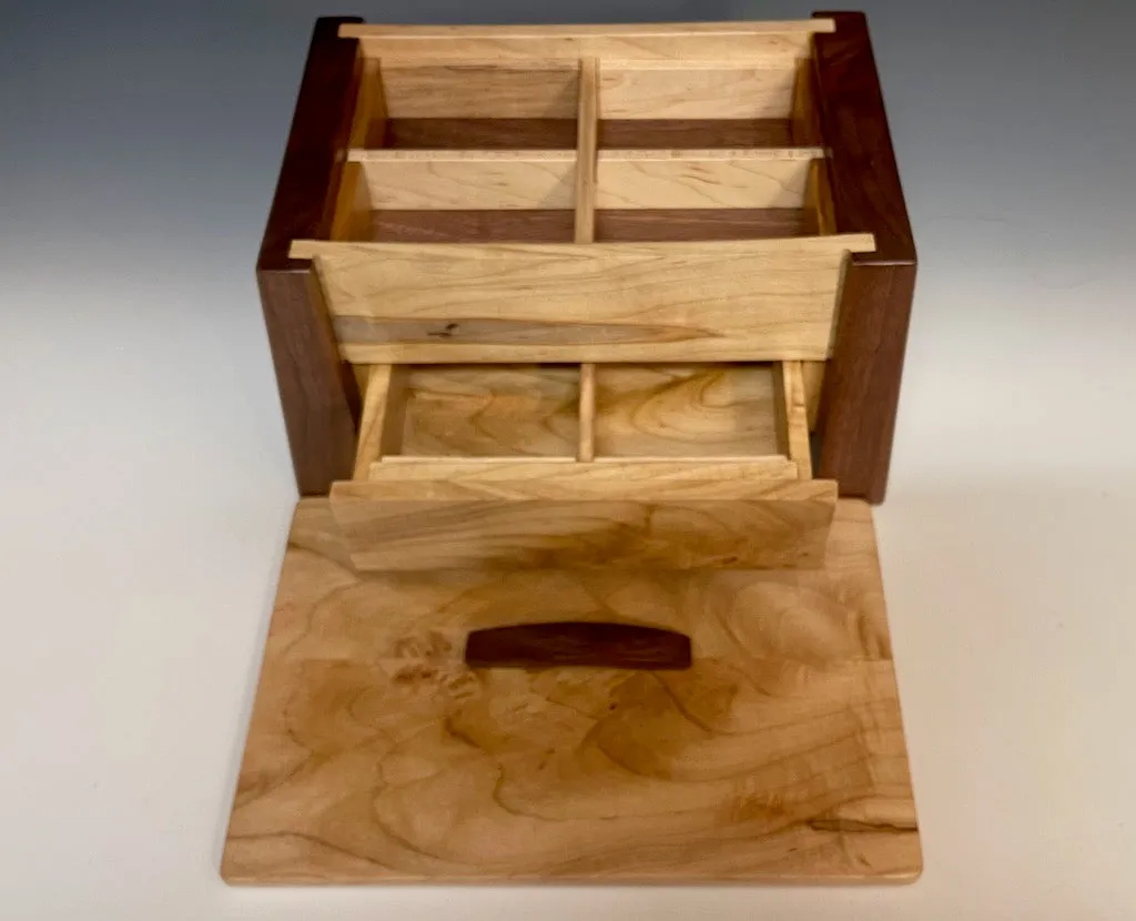 TREASURE CHEST WITH DRAWER WALNUT AND SPALTED MAPLE