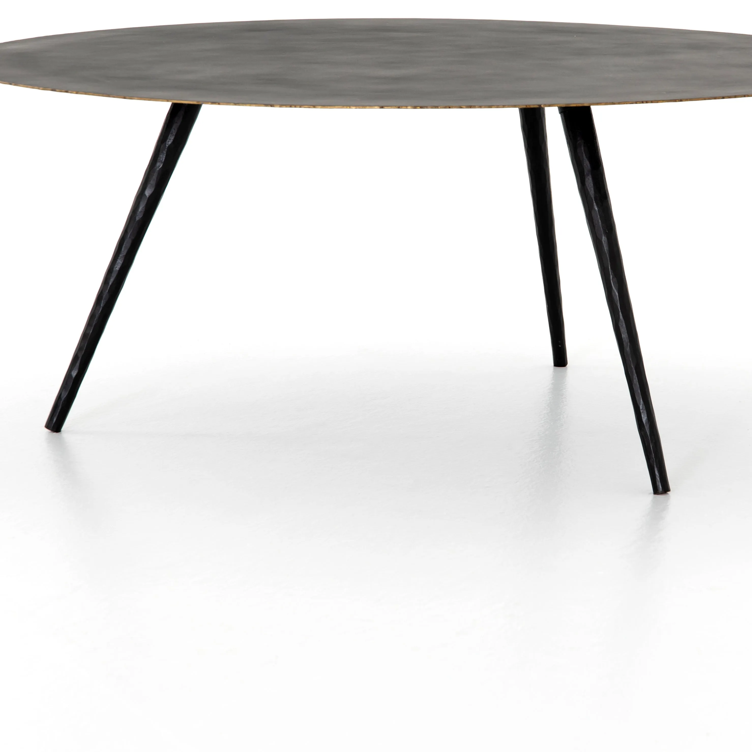 Trula Round Coffee Table, Rubbed Black