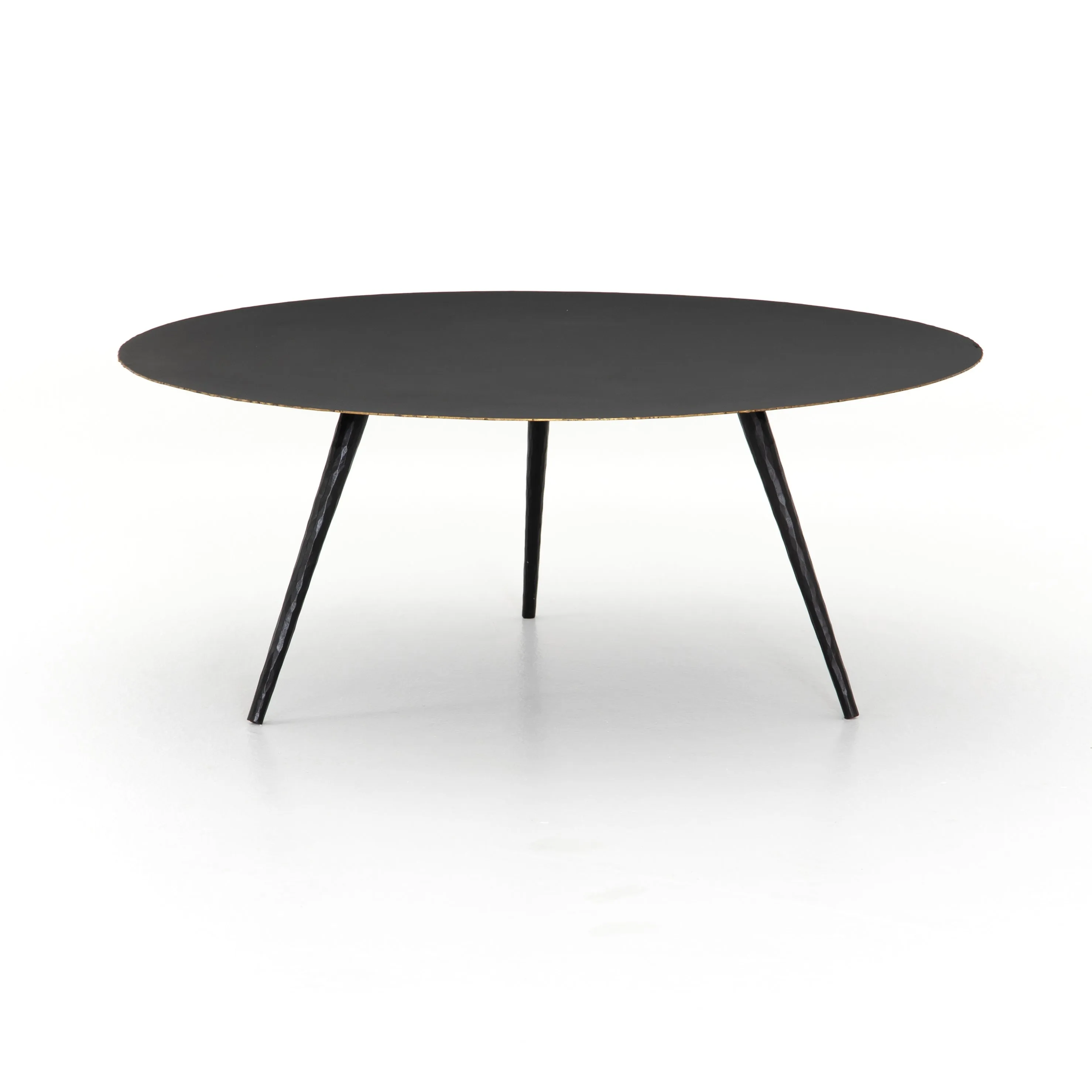 Trula Round Coffee Table, Rubbed Black