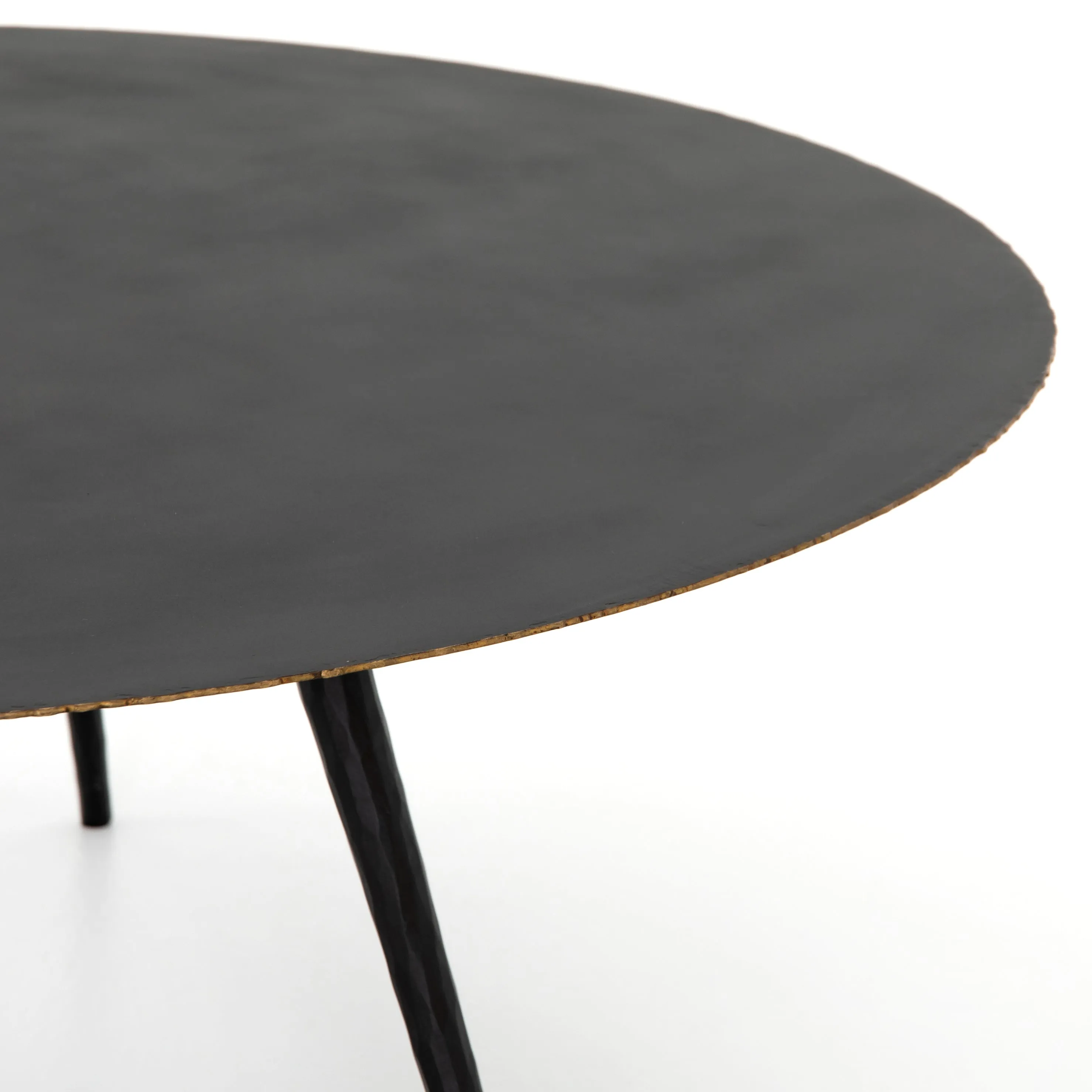 Trula Round Coffee Table, Rubbed Black