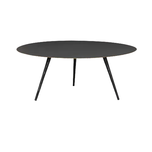 Trula Round Coffee Table, Rubbed Black