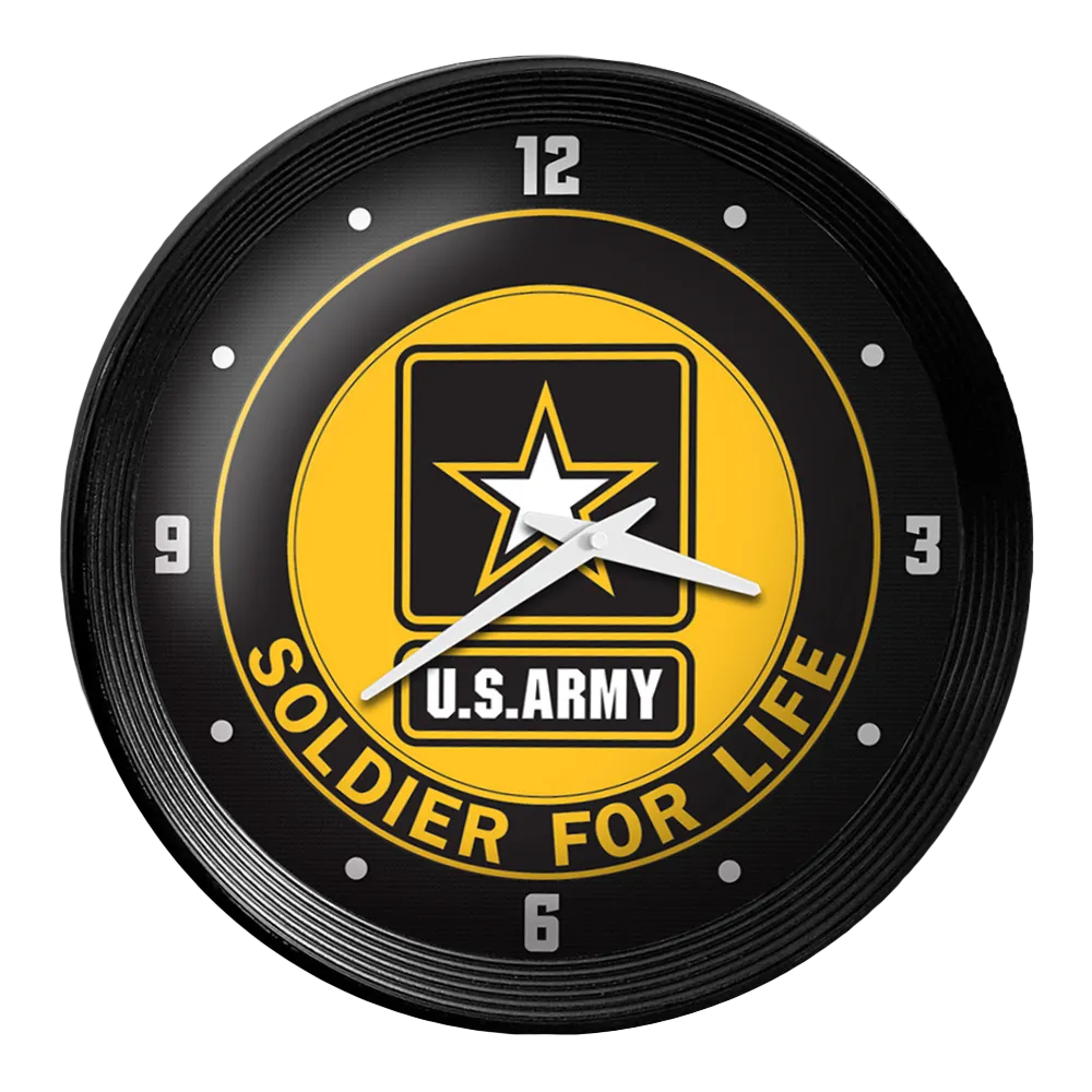 US Army: Soldier for Life - Ribbed Frame Wall Clock