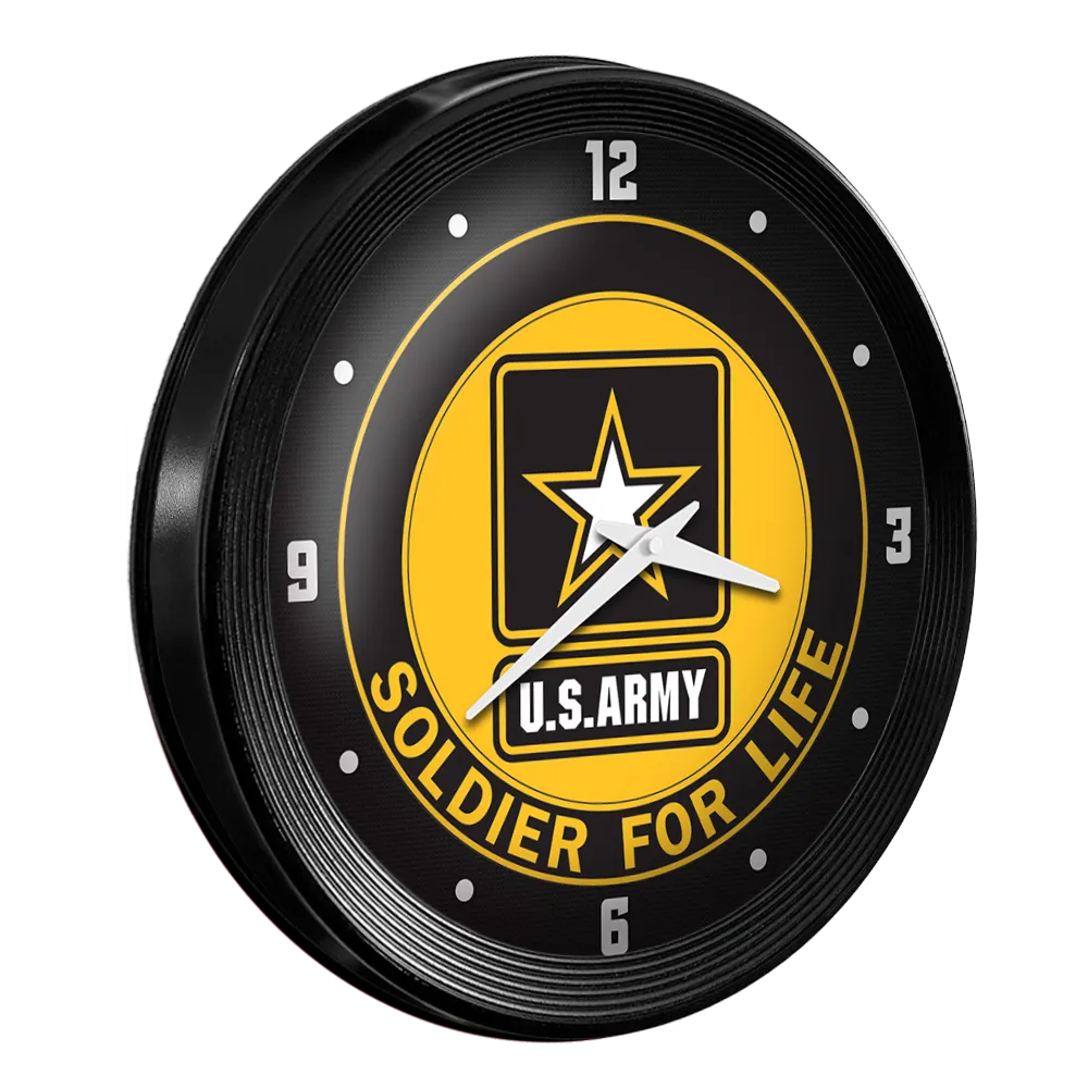 US Army: Soldier for Life - Ribbed Frame Wall Clock