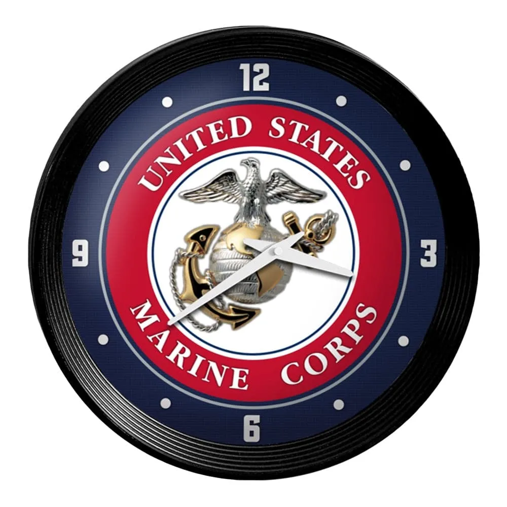 US Marine Corps: Ribbed Frame Wall Clock