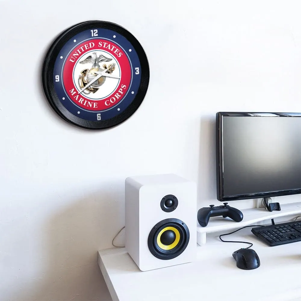 US Marine Corps: Ribbed Frame Wall Clock