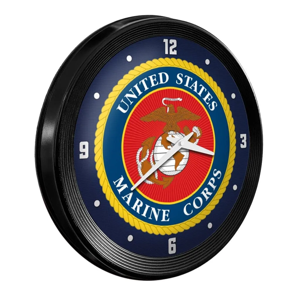 US Marine Corps: Seal - Ribbed Frame Wall Clock