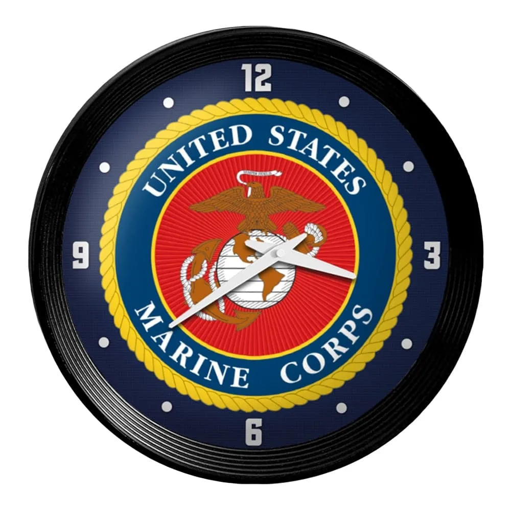 US Marine Corps: Seal - Ribbed Frame Wall Clock