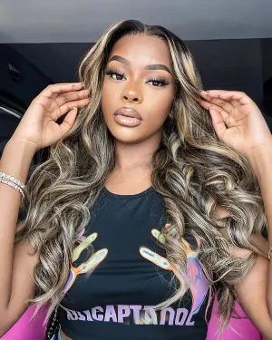 V Part 2.0 Balayage Color Body Wave No Glule Needed Upgraded V Part Cap Human Hair Wigs