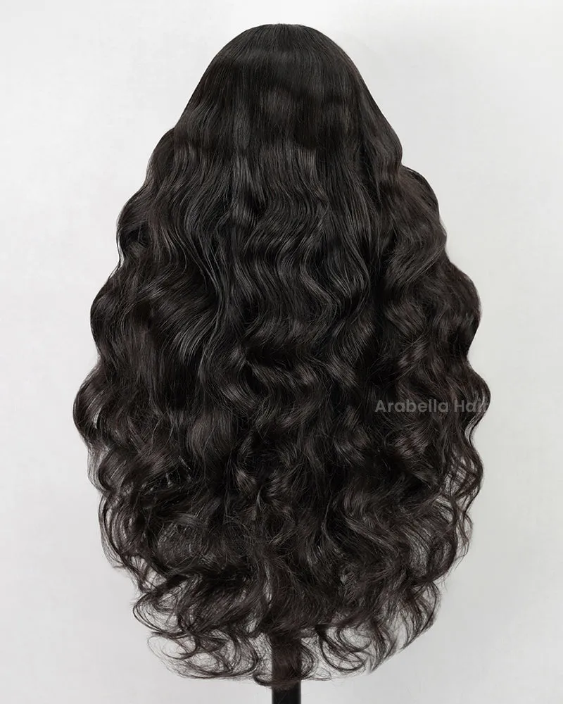 V Part Body Wave Natural Black No Glule Needed Human Hair Wigs