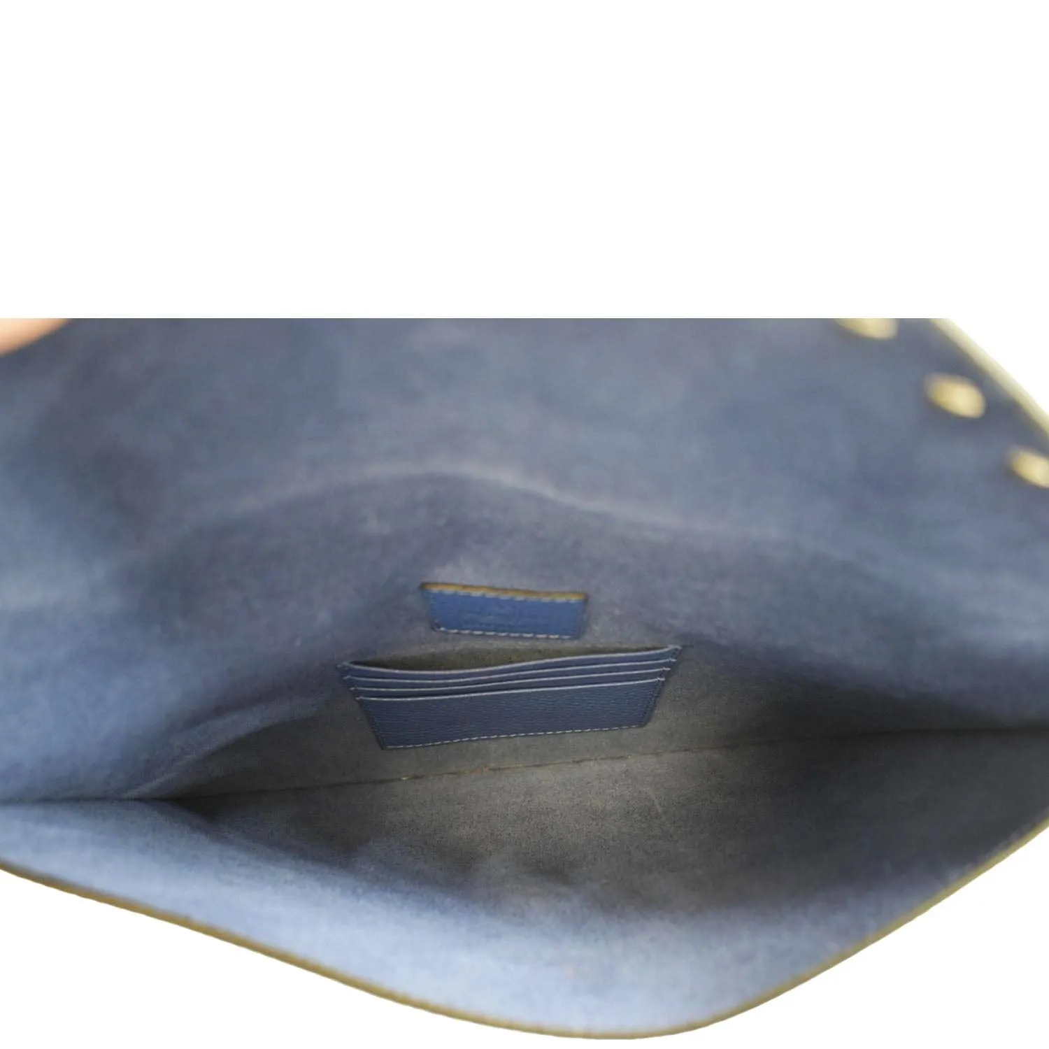 VALENTINO Garavani Rockstud Grainy Envelope Pouch Blue