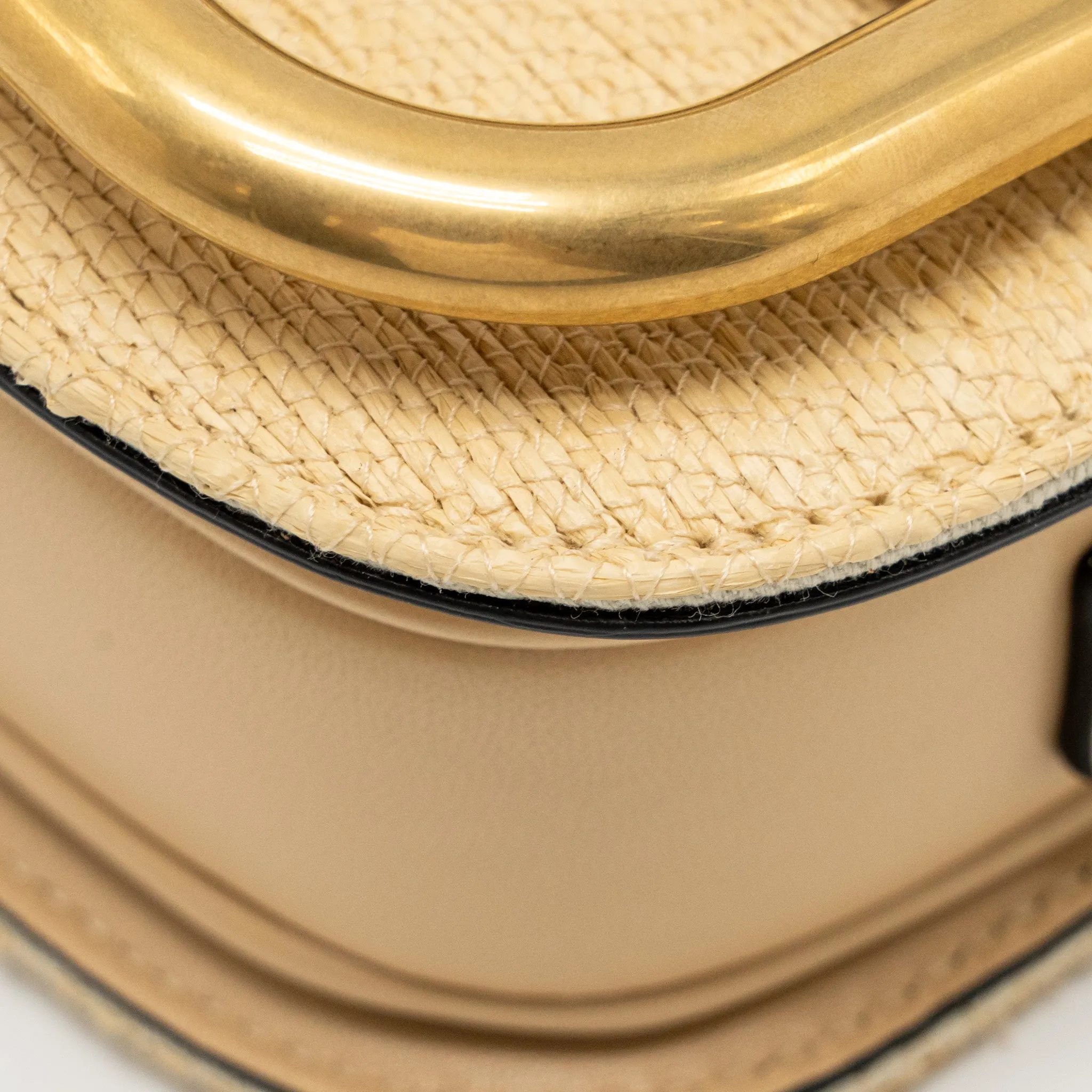 Valentino Small Supervee Crossbody Bag Leather/Raffia Beige GHW