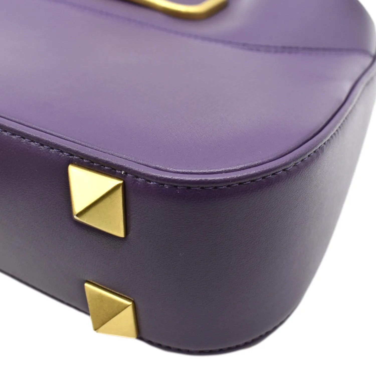 VALENTINO Stud Sign VLOGO Leather Shoulder Bag Wisteria