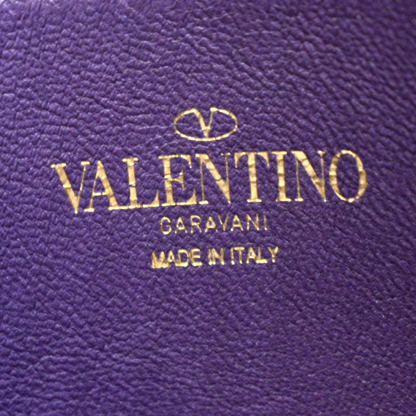 VALENTINO Stud Sign VLOGO Leather Shoulder Bag Wisteria