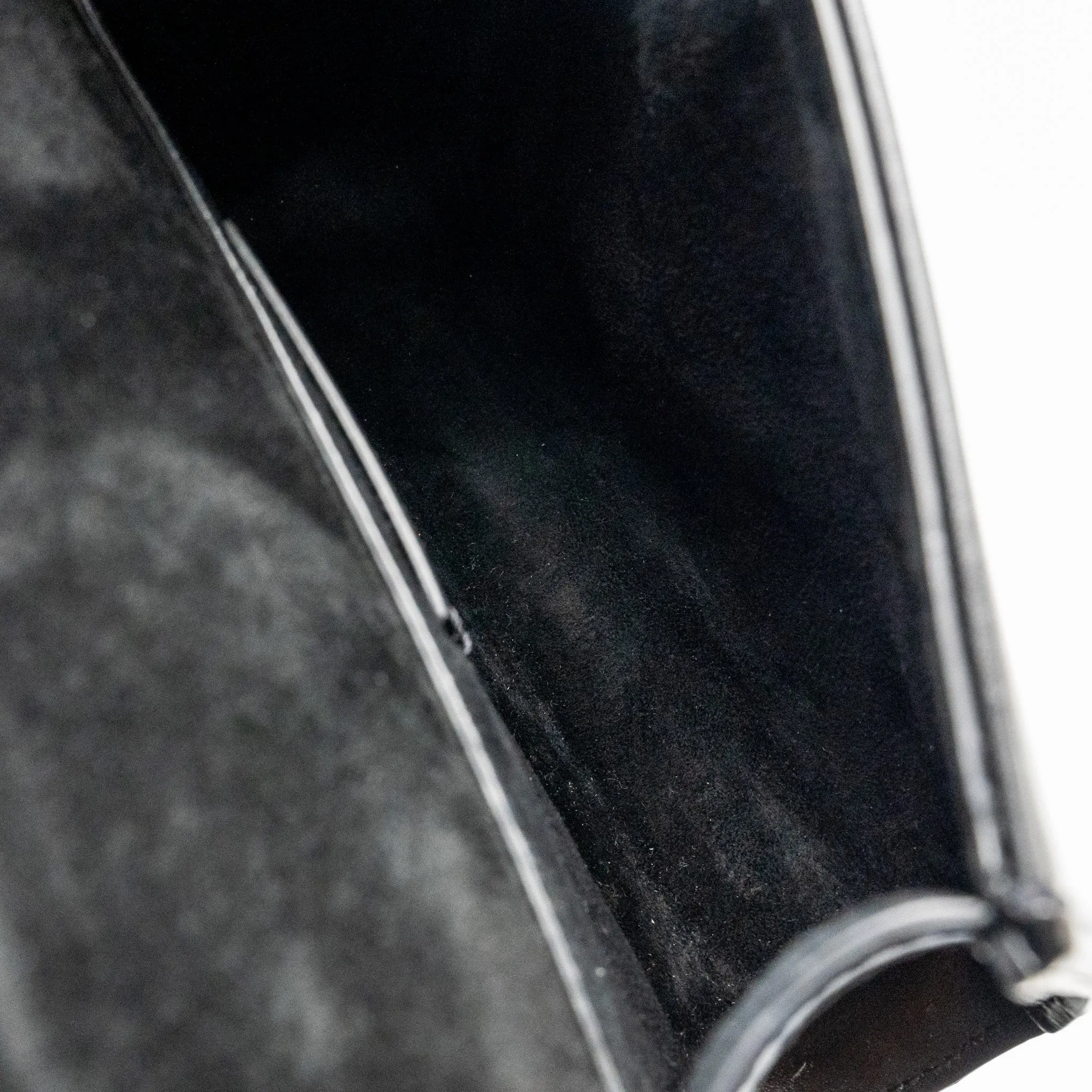 Valentino V logo Type Foldover Top Shoulder Bag Calfskin Black SHW