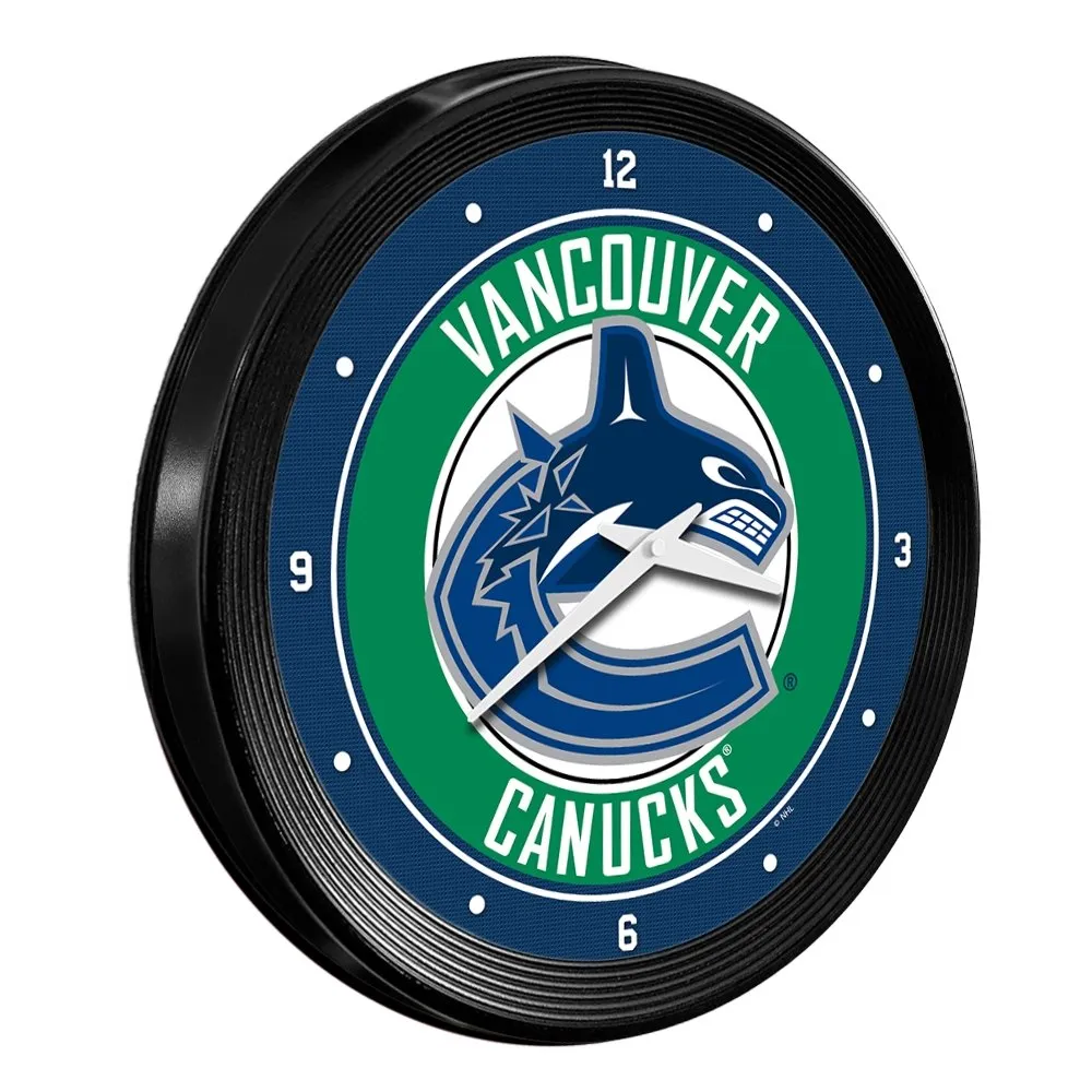 Vancouver Canucks: Ribbed Frame Wall Clock