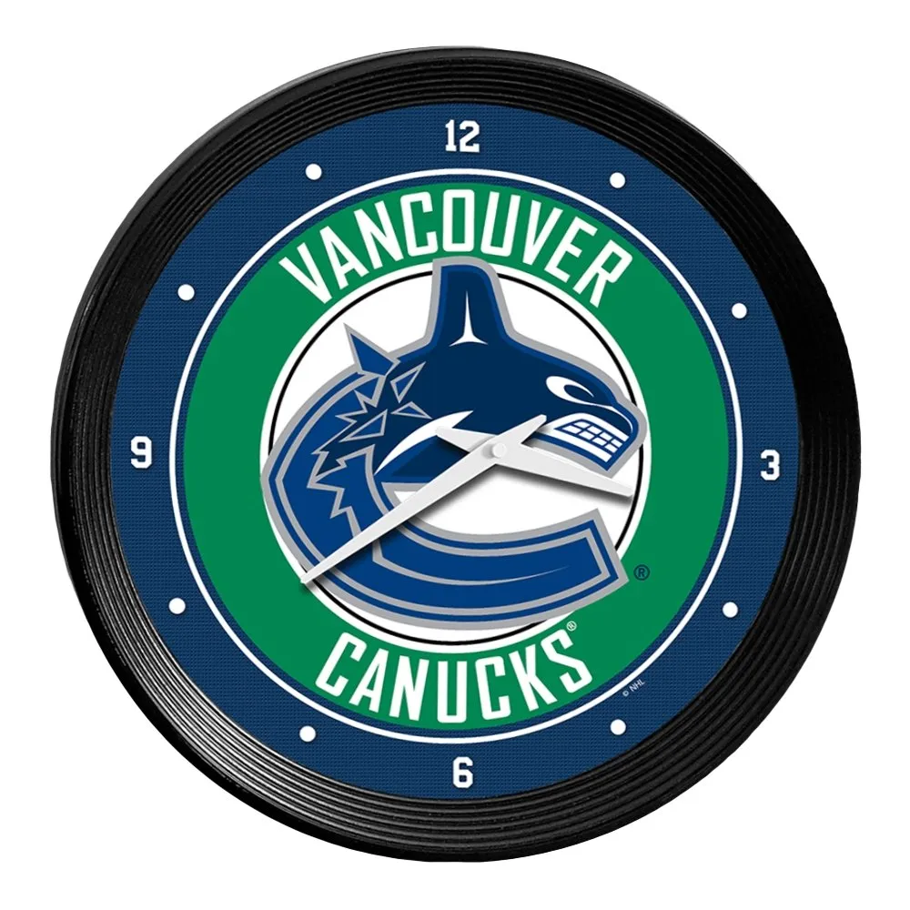 Vancouver Canucks: Ribbed Frame Wall Clock