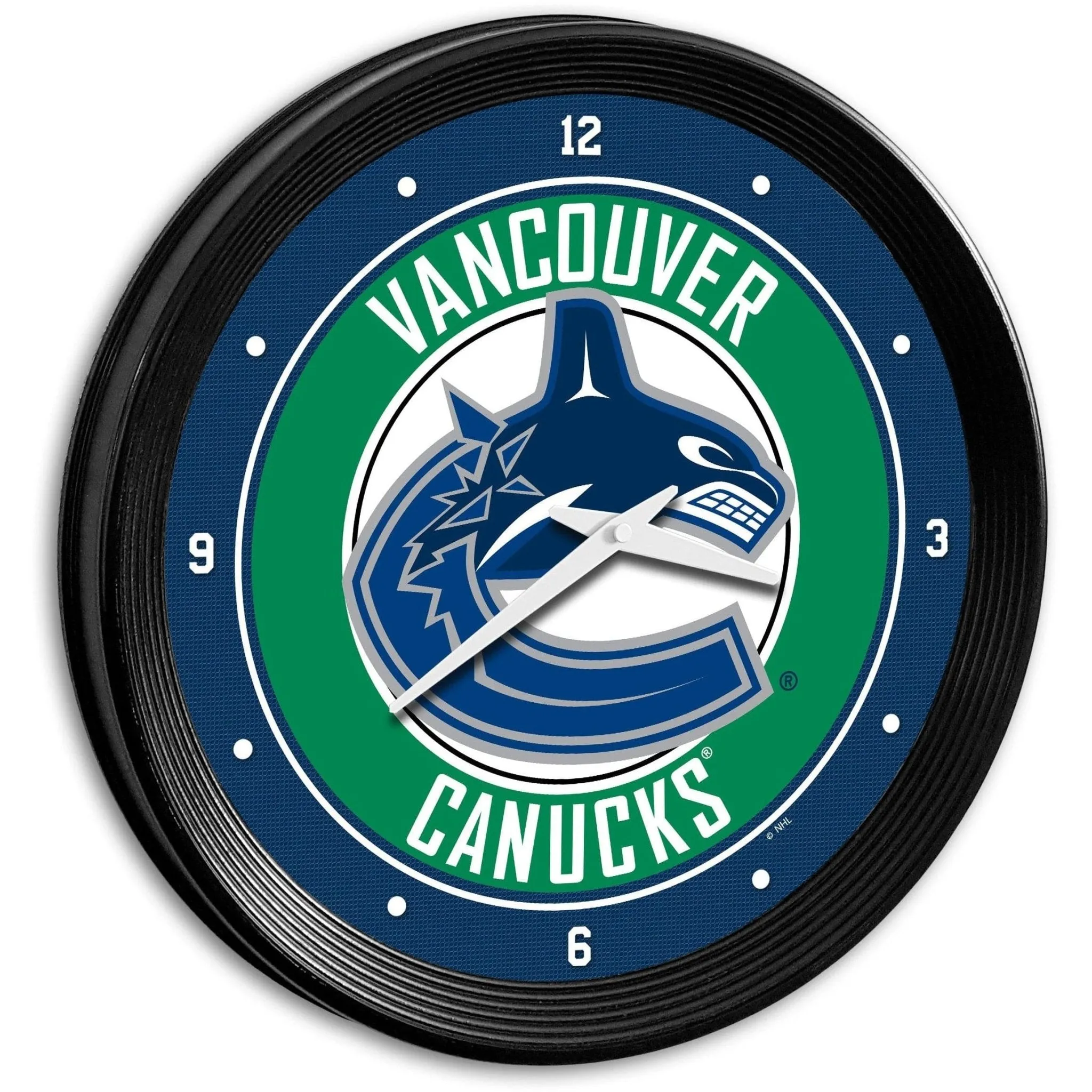 Vancouver Canucks: Ribbed Frame Wall Clock
