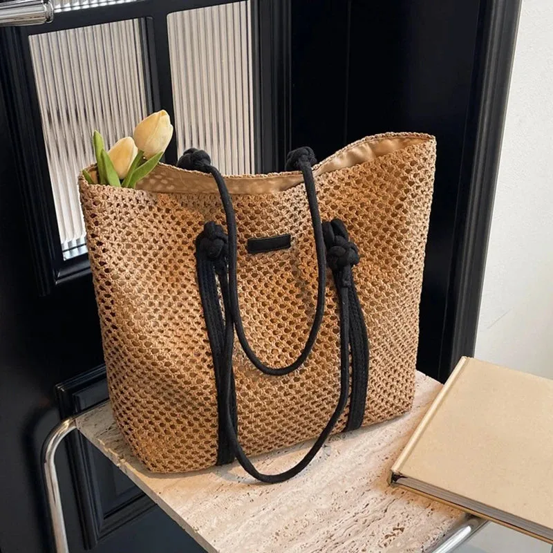 Veloria™ Woven Straw Casual Tote