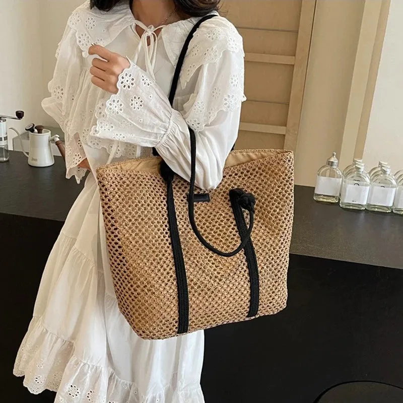 Veloria™ Woven Straw Casual Tote