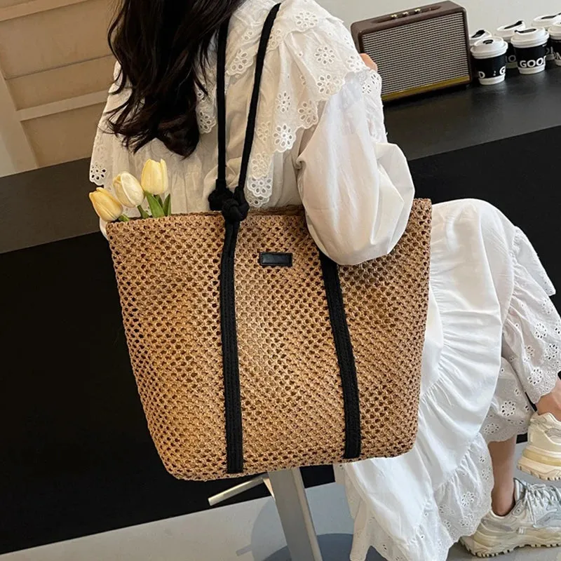 Veloria™ Woven Straw Casual Tote