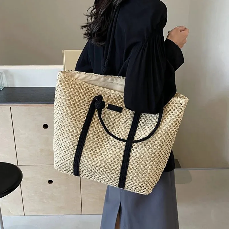 Veloria™ Woven Straw Casual Tote
