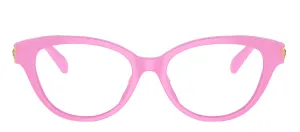 Versace Kids VK 3004 5399 Cat-Eye Plastic Pink Eyeglasses with Logo Stamped Demo Lenses