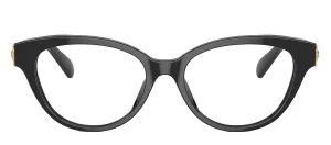 Versace Kids VK 3004 GB1 Cat-Eye Plastic Black Eyeglasses with Logo Stamped Demo Lenses